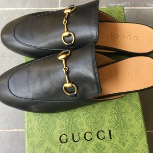 Gucci Princetown Leather Slipper Black Leather/Black